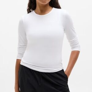 Athleta Classic White Long Sleeve Tee